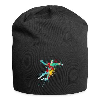 Splash Art Handball Player - Jersey-Beanie - Schwarz - Vorne