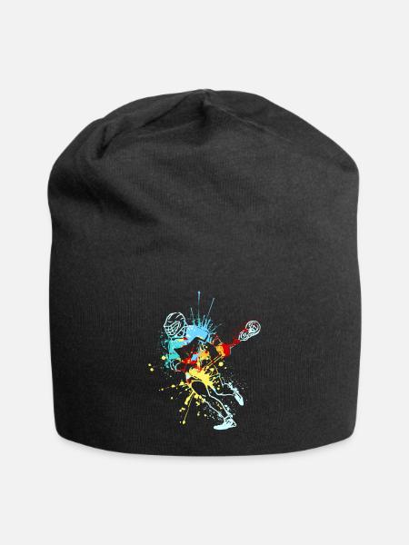 Splash Art Lacrosse Player - Jersey-Beanie - Schwarz