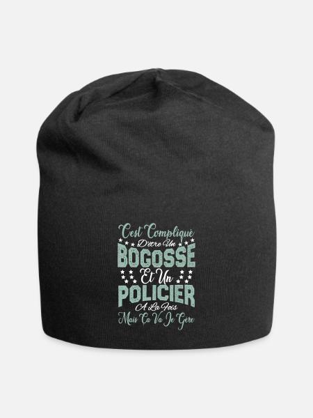 c'est compliqué d'être un Bogosse et un Policier. - Bonnet en jersey - noir