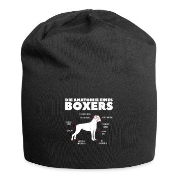 Die Anatomie Eines Boxers Hundebesitzer Deutscher - Jersey-Beanie - Schwarz - Vorne