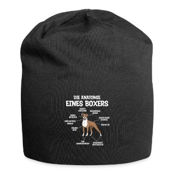 Die Anatomie Eines Boxers Hundebesitzer Deutscher - Jersey-Beanie - Schwarz - Vorne