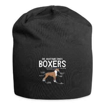 Die Anatomie Eines Boxers Hundebesitzer Deutscher - Jersey-Beanie - Schwarz - Vorne