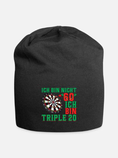 Dart 60. Geburtstag Triple 20 - Jersey-Beanie - Schwarz