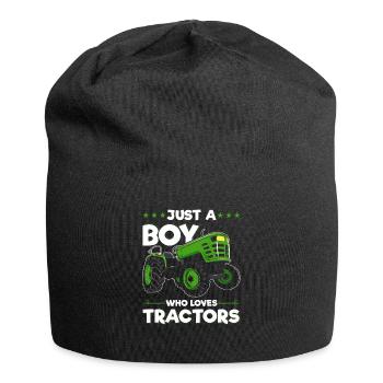 Just a boy who loves tractor farmers - Jersey Beanie - black - Front