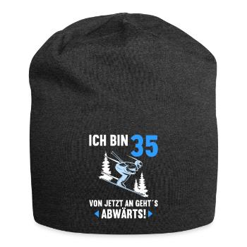 Ich bin 35 Ab jetzt gehts abwärts 35 Geburtstag - Jersey-Beanie - Anthrazit - Vorne