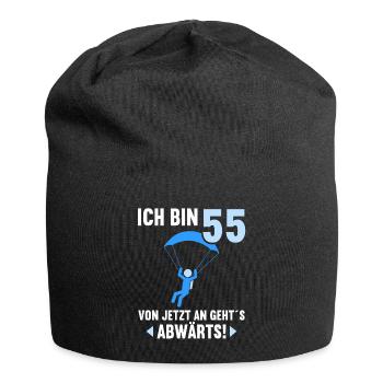 Ich bin 55 Ab jetzt gehts abwärts 55 Geburtstag - Jersey-Beanie - Schwarz - Vorne