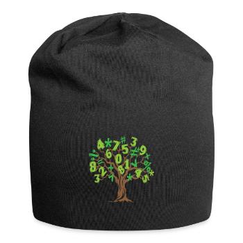 Mathebaum Mathe Baum Mathematik - Jersey-Beanie - Schwarz - Vorne