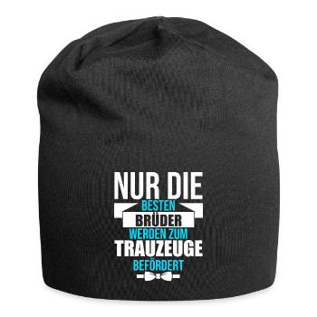 Trauzeuge Hochzeit Heirat JGA Party Bester Bro Bru - Jersey-Beanie - Schwarz - Vorne