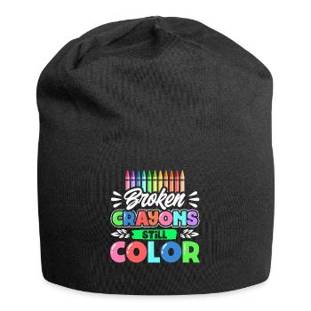 Les crayons cassés colorent encore - Bonnet en jersey - noir - Devant