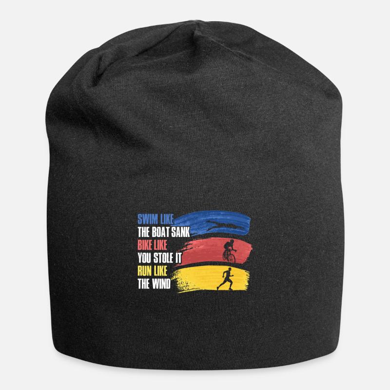 Nager comme le bateau a coulé le cadeau de triathlon - Bonnet en jersey - noir