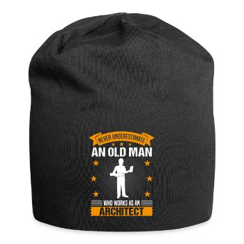 Architekt Alter Mann Spruch Herren Geschenk - Jersey-Beanie - Schwarz - Vorne
