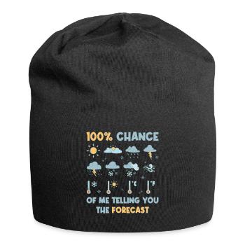 100 Percent Chance Forecast Meteorology Gift - Jersey Beanie - black - Front