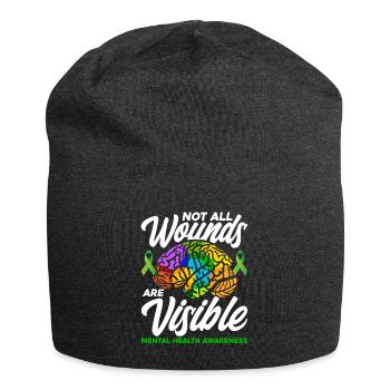 Not All Wounds Are Visible - Jersey Beanie - charcoal grey - Front