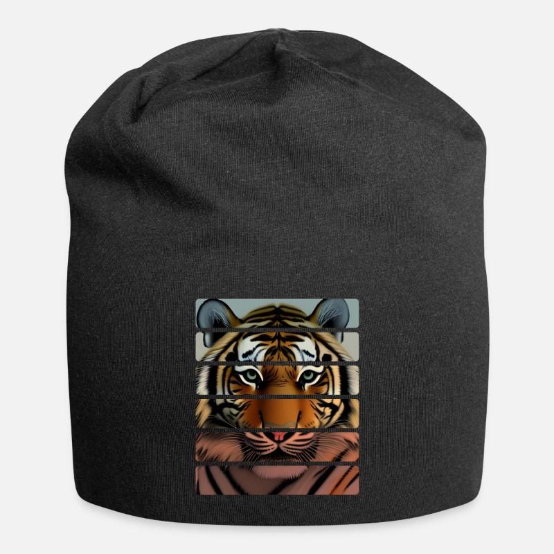Tiger - Jersey-Beanie - Schwarz