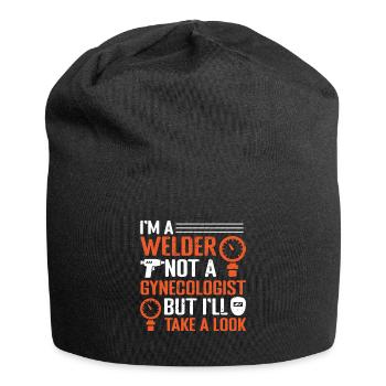 Welder Not A Gynecologist But Ill Take A Look - Jersey Beanie - black - Front