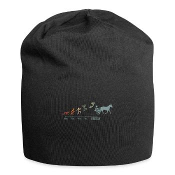 Trotting Cheval Trotting Sport Chevaux Vintage - Bonnet en jersey - noir - Devant