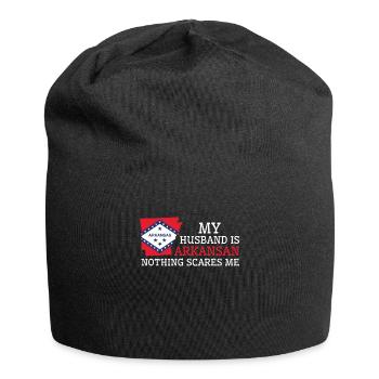 Nothing Scares Me Arkansan Husband Arkansas - Jersey Beanie - black - Front