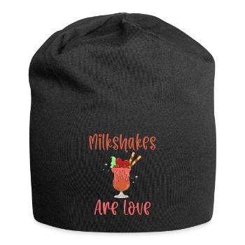 Ich liebe Milchshakes Milchshake Geschenk - Jersey-Beanie - Schwarz - Vorne