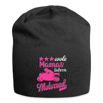 Motorrad Frauen Motorradfahrerin Bikerin - Jersey-Beanie - Schwarz - Vorne