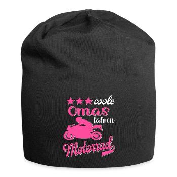 Motorrad Frauen Motorradfahrerin Bikerin - Jersey-Beanie - Schwarz - Vorne