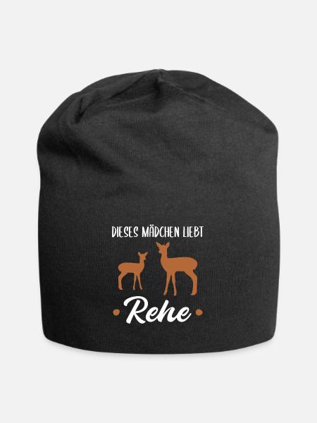 Reh Rehkitz Waldtiere Mädchen Geschenk - Jersey-Beanie - Schwarz