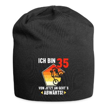 Ich bin 35 Ab jetzt gehts abwärts 35 Geburtstag - Jersey-Beanie - Schwarz - Vorne