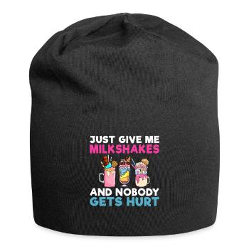 Ich liebe Milchshakes Milchshake Geschenk - Jersey-Beanie - Schwarz - Vorne