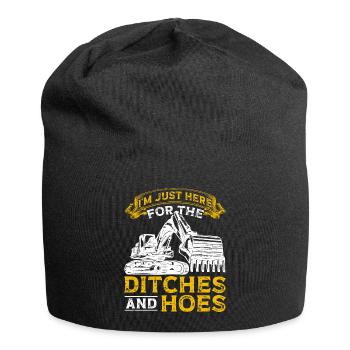 Funny construction workers & construction site excavator drivers - Jersey Beanie - black - Front