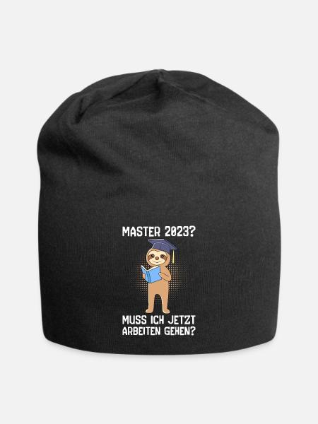 Master 2023 muss ich jetzt arbeiten? Master - Jersey-Beanie - Schwarz