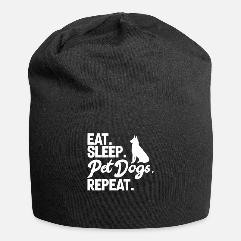 Manger dormir Chiens de compagnie Répéter - Bonnet en jersey - noir