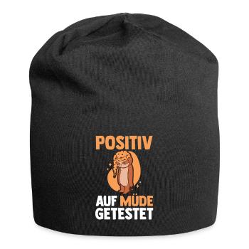 Testé positif pour le paresseux fatigué - Bonnet en jersey - noir - Devant