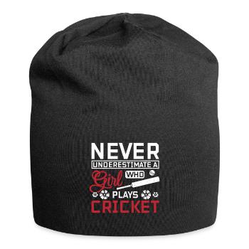 Never underastemae a girl who plays cricket - Jersey-Beanie - Schwarz - Vorne