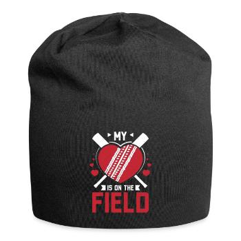 My heart is on the cricket field - Jersey-Beanie - Schwarz - Vorne