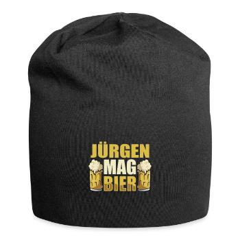 Jürgen mag Bier Name Geburtstag - Jersey-Beanie - Schwarz - Vorne