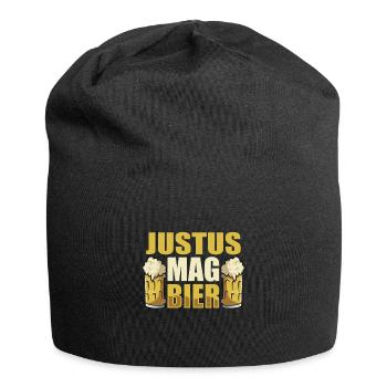 Justus mag Bier Name Geburtstag - Jersey-Beanie - Schwarz - Vorne