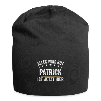 Patrick Vorname Name Geburtstag - Jersey-Beanie - Schwarz - Vorne