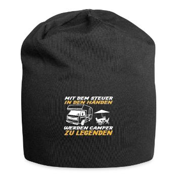 Camper Gift Idea Camping - Jersey Beanie - black - Front
