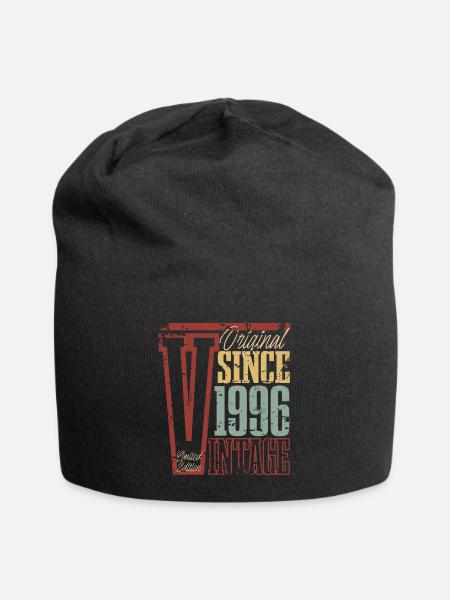 1996 Geburtstag Geburtsjahr Baujahr Vintage Retro - Jersey-Beanie - Schwarz