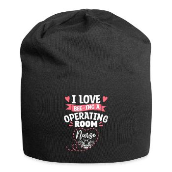 Ich liebe Bienen Eine OP-Krankenschwester ODER Krankenschwestern - Jersey-Beanie - Schwarz - Vorne