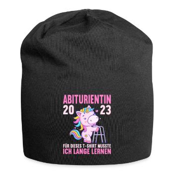 Abitur 2023 Für dieses musste ich lange lernen - Jersey-Beanie - Schwarz - Vorne