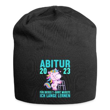 Abitur 2023 Für dieses musste ich lange lernen - Jersey-Beanie - Schwarz - Vorne
