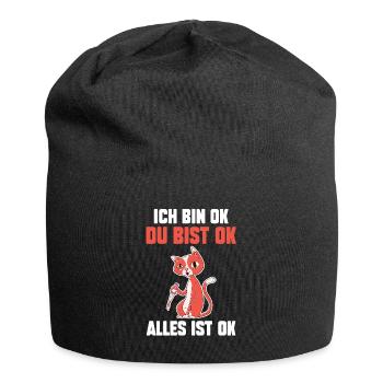 IchBin Ok Du Bist Ok Alles Ist Ok Katze - Jersey-Beanie - Schwarz - Vorne