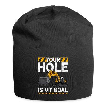 Lustige Bauarbeiter & Baustelle Baggerfahrer - Jersey-Beanie - Schwarz - Vorne