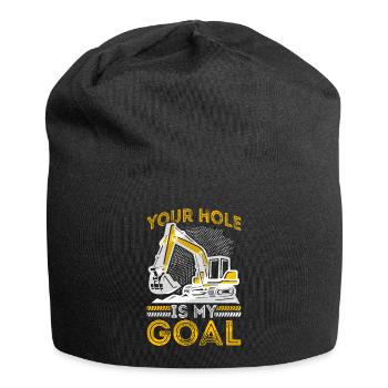 Lustige Bauarbeiter & Baustelle Baggerfahrer - Jersey-Beanie - Schwarz - Vorne