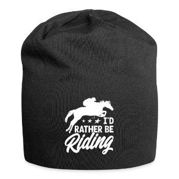 Id Rather Be Riding - Jersey Beanie - black - Front