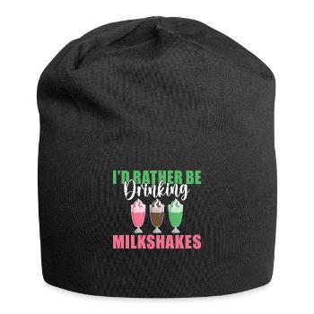 Ich liebe Milchshakes Milchshake Geschenk - Jersey-Beanie - Schwarz - Vorne