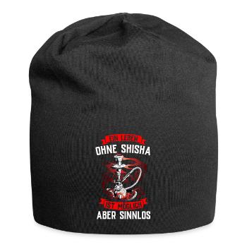 Shisha Geschenk für Wasserpfeife Shishabar Pfeife - Jersey-Beanie - Schwarz - Vorne