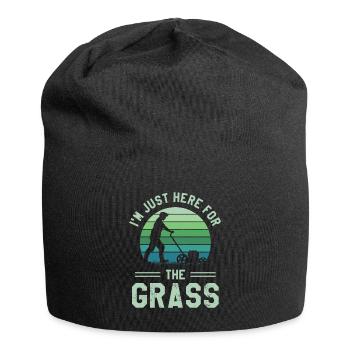 I'm Just Here For The Grass Lawnmower Lawn Mowing - Jersey Beanie - black - Front