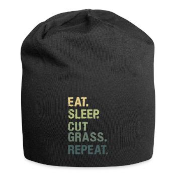 Manger Sommeil Couper Herbe Répéter Tonte de pelouse Tondeuse à gazon - Bonnet en jersey - noir - Devant