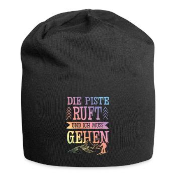 Die Piste Ruft - Jersey-Beanie - Schwarz - Vorne